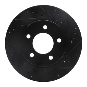 Chrysler LHS Brake Rotor (1) - Front Right - R1 Concepts - Drilled & Slotted - Black - `98-`00